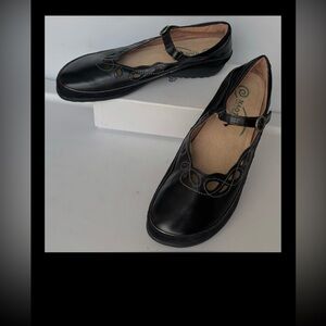 Naot Rahina Leather Mary Jane Shoes Cork Insoles in Black EU Size 41 = US 10.5